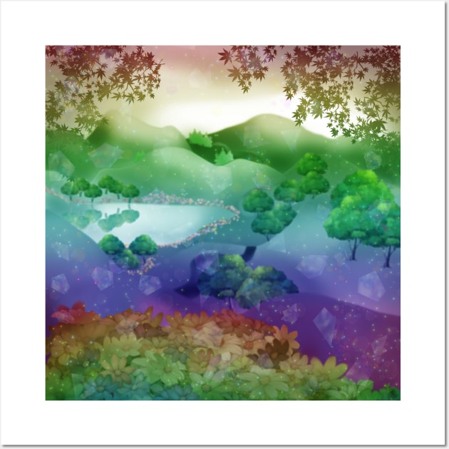 rainbow fantasy landscape Wall Art by cuisinecat